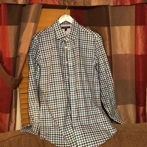 Banana republic green/blue and white check